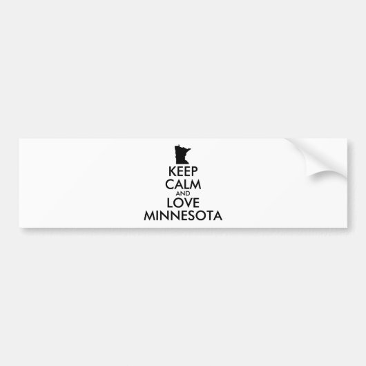 Anpassbare BEHALTEN CALM und LIEBE MINNESOTA Autoaufkleber (Vorne)