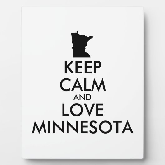 Anpassbare BEHALTEN CALM und LIEBE MINNESOTA Fotoplatte (Vorderseite)