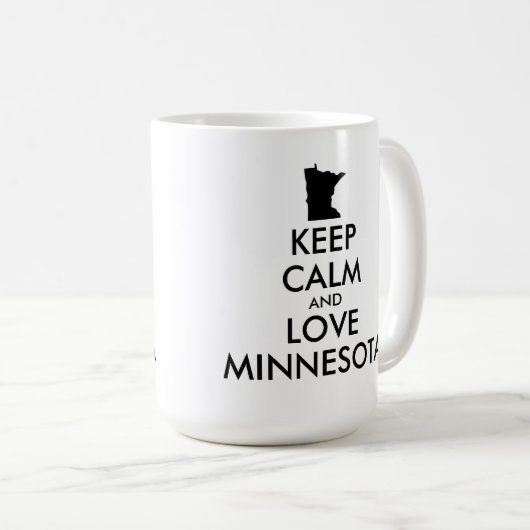 Anpassbare BEHALTEN CALM und LIEBE MINNESOTA Kaffeetasse (VorderseiteRechts)