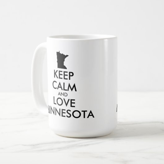 Anpassbare BEHALTEN CALM und LIEBE MINNESOTA Kaffeetasse (Vorderseite Links)