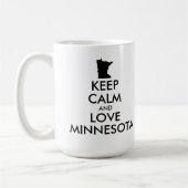 Anpassbare BEHALTEN CALM und LIEBE MINNESOTA Kaffeetasse (Links)