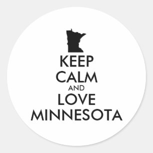 Anpassbare BEHALTEN CALM und LIEBE MINNESOTA Runder Aufkleber