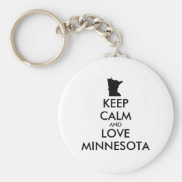 Anpassbare BEHALTEN CALM und LIEBE MINNESOTA Schlüsselanhänger