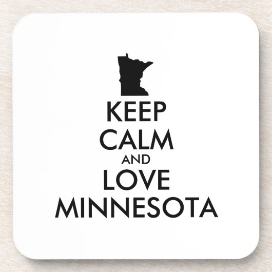 Anpassbare BEHALTEN CALM und LIEBE MINNESOTA Untersetzer (Vorderseite)