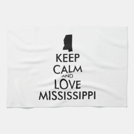 Anpassbare BEHALTEN CALM und LIEBE MISSISSIPPI Geschirrtuch