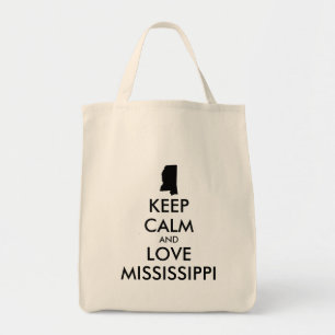 Anpassbare BEHALTEN CALM und LIEBE MISSISSIPPI Tragetasche