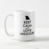 Anpassbare BEHALTEN CALM- und LIEBE-MISSOURI Kaffeetasse (Links)