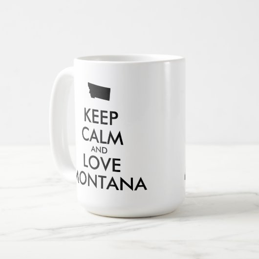 Anpassbare BEHALTEN CALM und LIEBE MONTANA Kaffeetasse (Vorderseite Links)