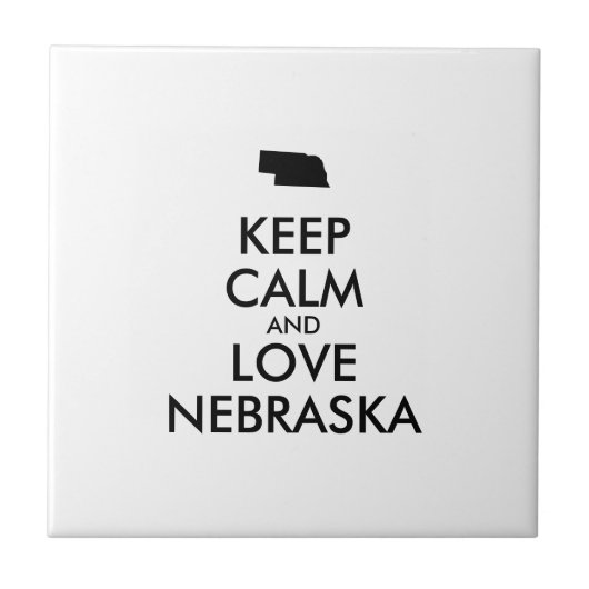 Anpassbare BEHALTEN CALM und LIEBE NEBRASKA Fliese (Vorderseite)