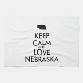 Anpassbare BEHALTEN CALM und LIEBE NEBRASKA Geschirrtuch