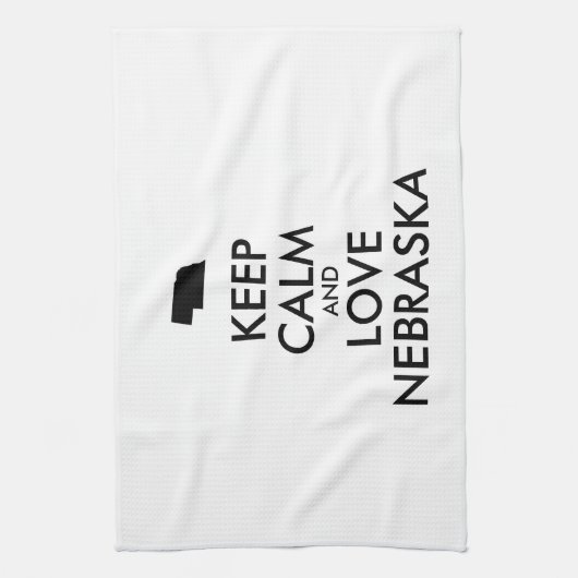 Anpassbare BEHALTEN CALM und LIEBE NEBRASKA Geschirrtuch (Vertikal)