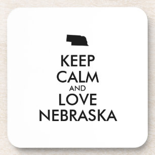 Anpassbare BEHALTEN CALM und LIEBE NEBRASKA Getränkeuntersetzer
