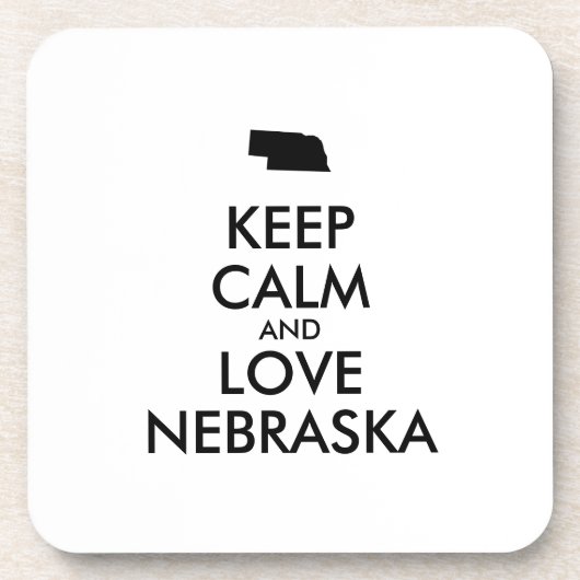 Anpassbare BEHALTEN CALM und LIEBE NEBRASKA Getränkeuntersetzer (Vorderseite)