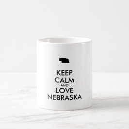 Anpassbare BEHALTEN CALM und LIEBE NEBRASKA Kaffeetasse