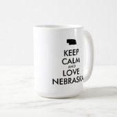 Anpassbare BEHALTEN CALM und LIEBE NEBRASKA Kaffeetasse (VorderseiteRechts)