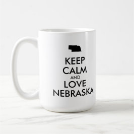 Anpassbare BEHALTEN CALM und LIEBE NEBRASKA Kaffeetasse