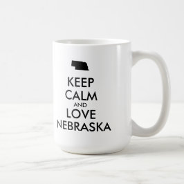 Anpassbare BEHALTEN CALM und LIEBE NEBRASKA Kaffeetasse