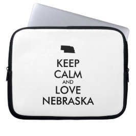 Anpassbare BEHALTEN CALM und LIEBE NEBRASKA Laptopschutzhülle