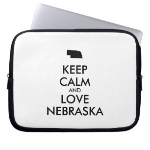 Anpassbare BEHALTEN CALM und LIEBE NEBRASKA Laptopschutzhülle