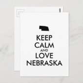 Anpassbare BEHALTEN CALM und LIEBE NEBRASKA Postkarte (Vorne/Hinten)
