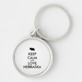 Anpassbare BEHALTEN CALM und LIEBE NEBRASKA Schlüsselanhänger (Vorne)