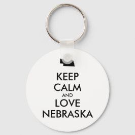 Anpassbare BEHALTEN CALM und LIEBE NEBRASKA Schlüsselanhänger