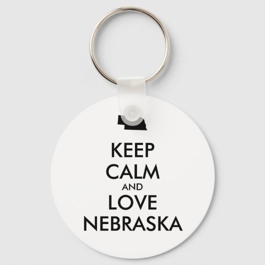 Anpassbare BEHALTEN CALM und LIEBE NEBRASKA Schlüsselanhänger (Vorderseite)