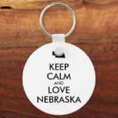 Anpassbare BEHALTEN CALM und LIEBE NEBRASKA Schlüsselanhänger (Vorderseite)