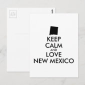 Anpassbare BEHALTEN CALM und LIEBE NEUE MEXIKO Postkarte (Vorne/Hinten)