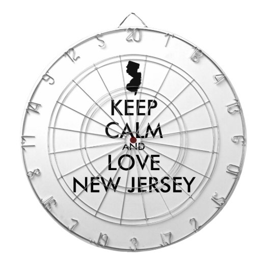 Anpassbare BEHALTEN CALM und LIEBE NEUES JERSEY Dartscheibe (vorne)