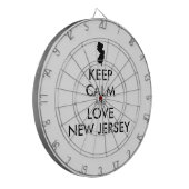 Anpassbare BEHALTEN CALM und LIEBE NEUES JERSEY Dartscheibe (Vorderseite Links)