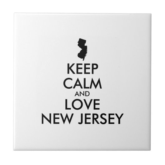 Anpassbare BEHALTEN CALM und LIEBE NEUES JERSEY Fliese (Vorderseite)