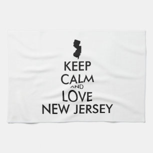 Anpassbare BEHALTEN CALM und LIEBE NEUES JERSEY Geschirrtuch