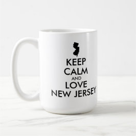 Anpassbare BEHALTEN CALM und LIEBE NEUES JERSEY Kaffeetasse