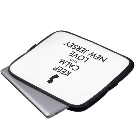 Anpassbare BEHALTEN CALM und LIEBE NEUES JERSEY Laptopschutzhülle (Vorne Knopf)