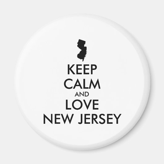 Anpassbare BEHALTEN CALM und LIEBE NEUES JERSEY Magnet (Vorne)