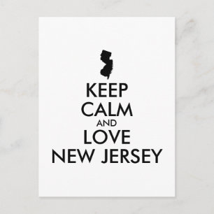 Anpassbare BEHALTEN CALM und LIEBE NEUES JERSEY Postkarte