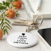 Anpassbare BEHALTEN CALM und LIEBE NEVADA Schlüsselanhänger (Seite)