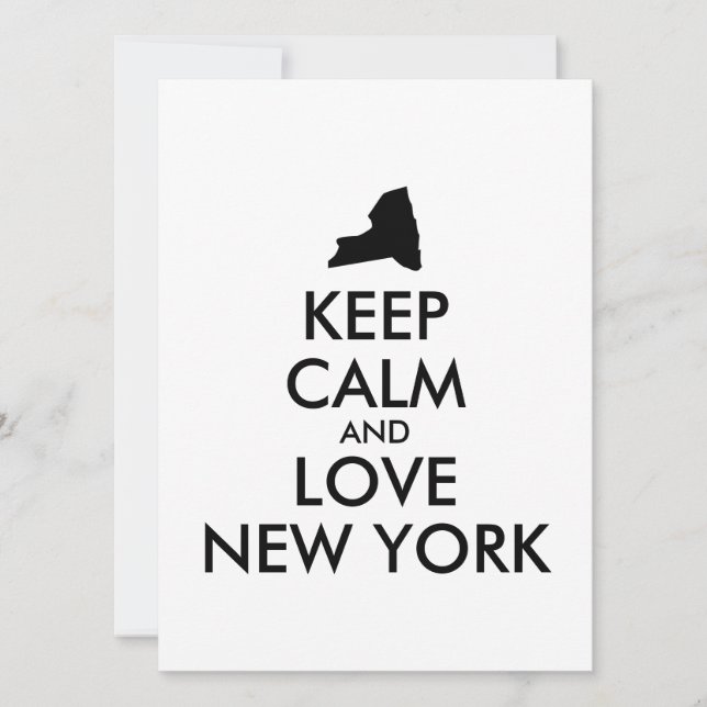 Anpassbare BEHALTEN CALM und LIEBE NEW YORK (Vorderseite)