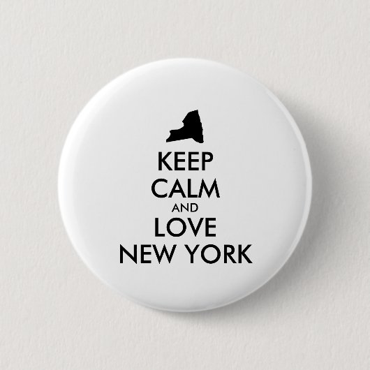 Anpassbare BEHALTEN CALM und LIEBE NEW YORK Button (Vorderseite)