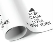 Anpassbare BEHALTEN CALM und LIEBE NEW YORK Geschenkpapier (Rolleneckpunkt)