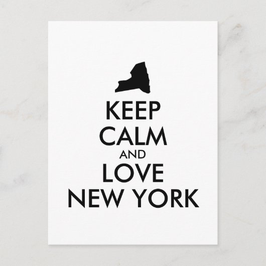 Anpassbare BEHALTEN CALM und LIEBE NEW YORK Postkarte (Vorderseite)