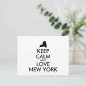 Anpassbare BEHALTEN CALM und LIEBE NEW YORK Postkarte (Stehend Vorderseite)