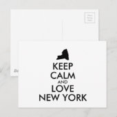 Anpassbare BEHALTEN CALM und LIEBE NEW YORK Postkarte (Vorne/Hinten)
