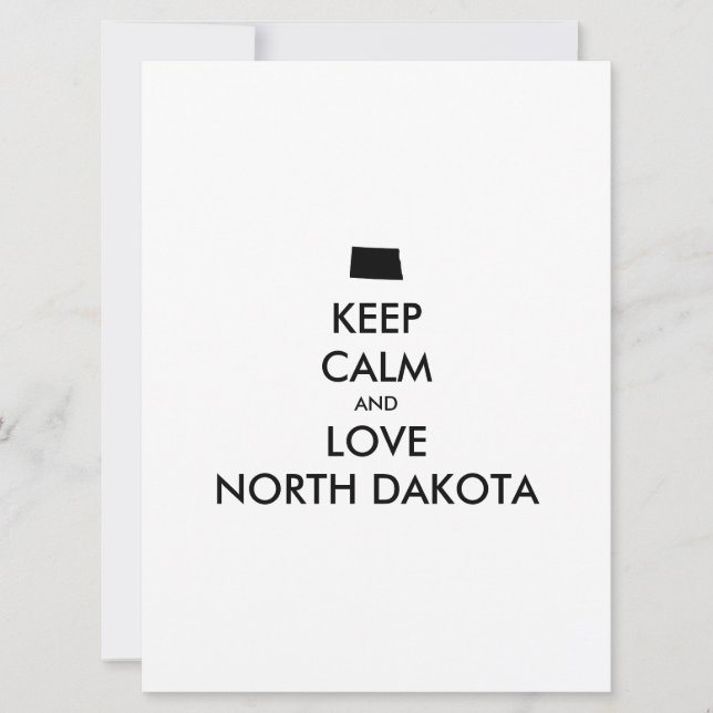 Anpassbare BEHALTEN CALM und LIEBE NORDDAKOTA (Vorderseite)
