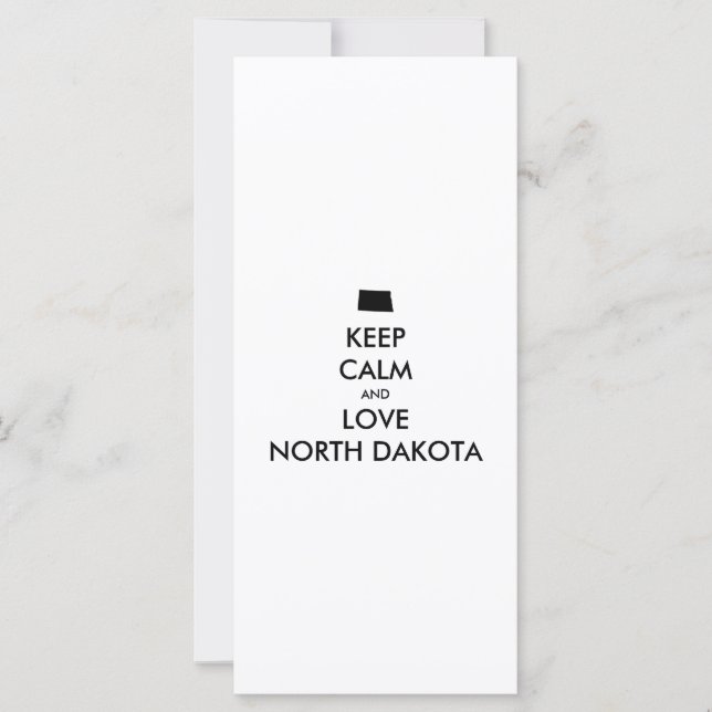 Anpassbare BEHALTEN CALM und LIEBE NORDDAKOTA (Vorderseite)