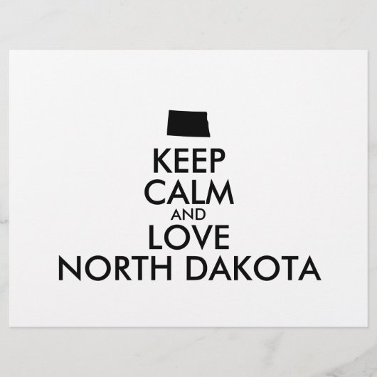 Anpassbare BEHALTEN CALM und LIEBE NORDDAKOTA Flyer (Vorne)
