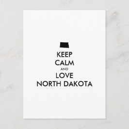 Anpassbare BEHALTEN CALM und LIEBE NORDDAKOTA Postkarte