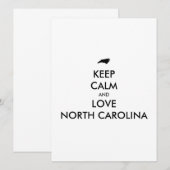 Anpassbare BEHALTEN CALM und LIEBE NORTH CAROLINA (Vorne/Hinten)