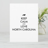 Anpassbare BEHALTEN CALM und LIEBE NORTH CAROLINA (Stehend Vorderseite)